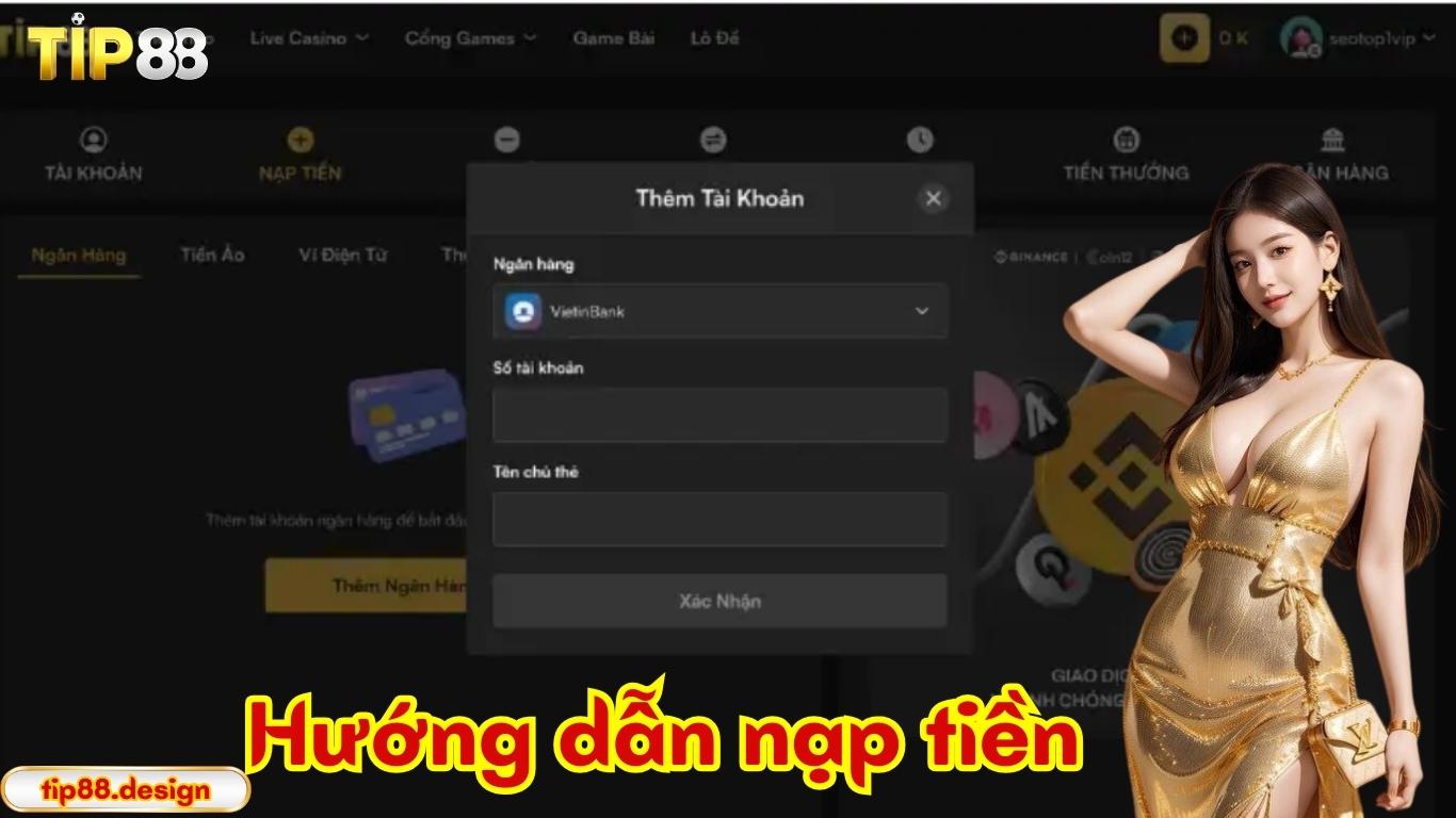 Hướng dẫn các hình thức nạp tiền Tip88 Hướng dẫn các hình thức nạp tiền Tip88