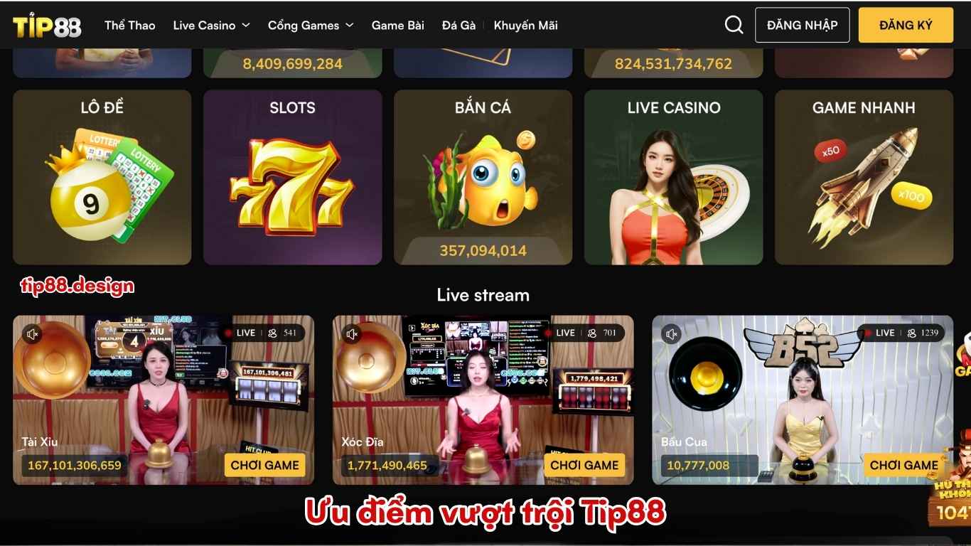 Ưu điểm vượt trội Tip88 Ưu điểm vượt trội Tip88